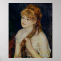 Pierre A Renoir | Young Woman Braiding her Hair