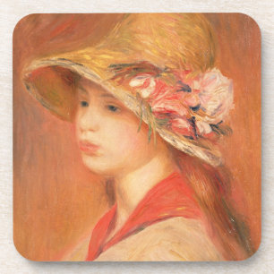 Pierre A Renoir   Young Woman in a Hat Coaster