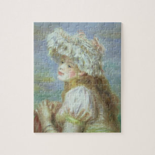 Pierre A Renoir Young woman in a lace hat Jigsaw Puzzle