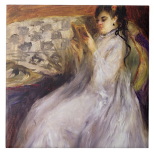 Pierre A Renoir Young Woman Reading Tile