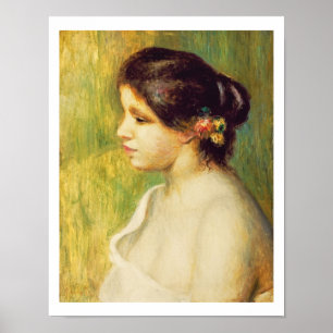 Pierre A Renoir   Young Woman with Flowers at Ear Poster