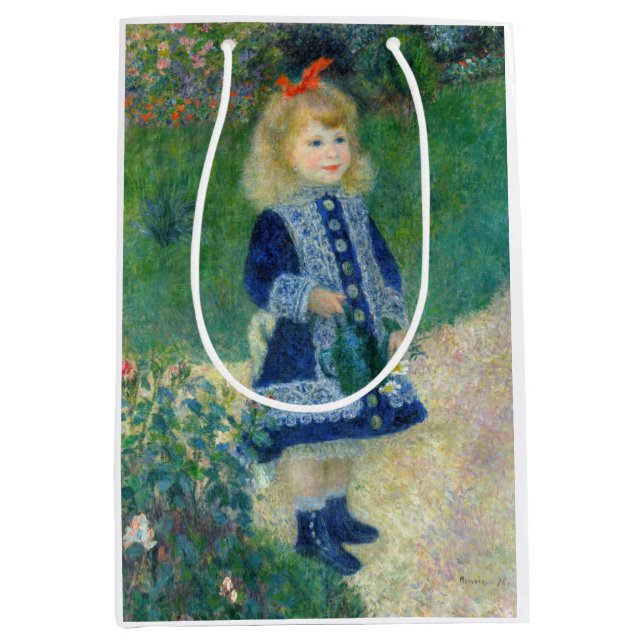 Pierre-Auguste Renoir - A Girl with a Watering Can Medium Gift Bag (Front)