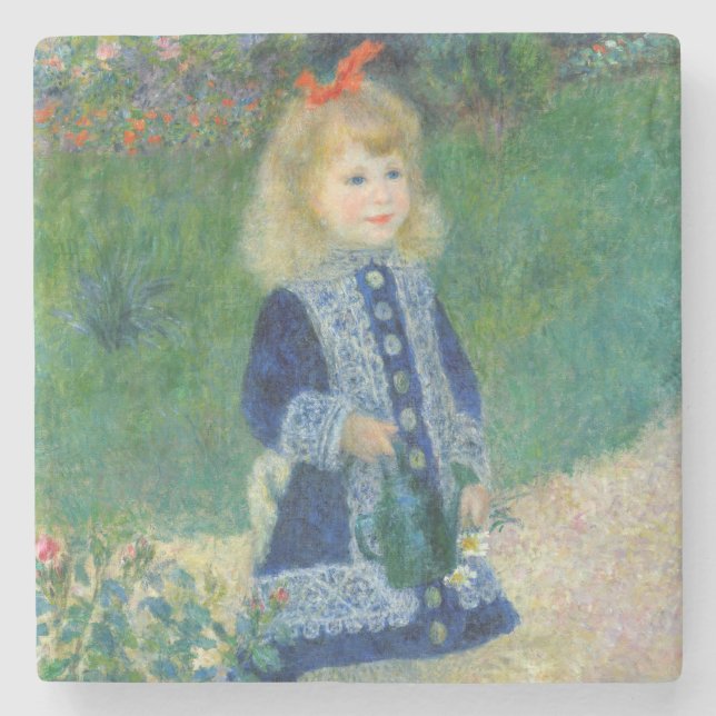 Pierre-Auguste Renoir - A Girl with a Watering Can Stone Coaster (Front)