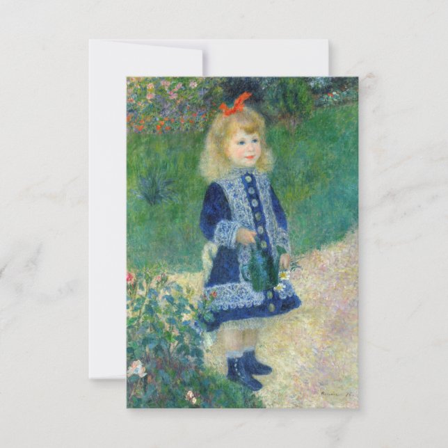 Pierre-Auguste Renoir - A Girl with a Watering Can Thank You Card (Front)