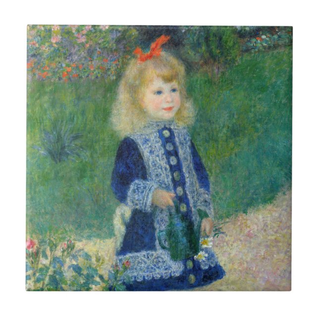 Pierre-Auguste Renoir - A Girl with a Watering Can Tile (Front)