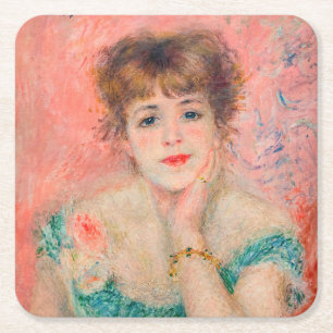 Pierre-Auguste Renoir - Actress Jeanne Samary Square Paper Coaster