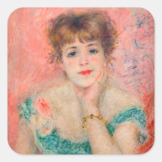 Pierre-Auguste Renoir - Actress Jeanne Samary Square Sticker (Front)