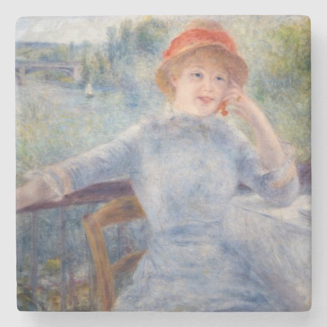 Pierre Auguste Renoir - Alphonsine Fournaise Stone Coaster (Front)