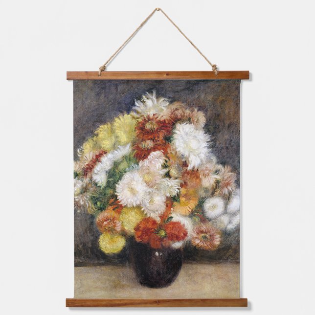 Pierre-Auguste Renoir Bouquet of Chrysanthemums    Hanging Tapestry (Front)
