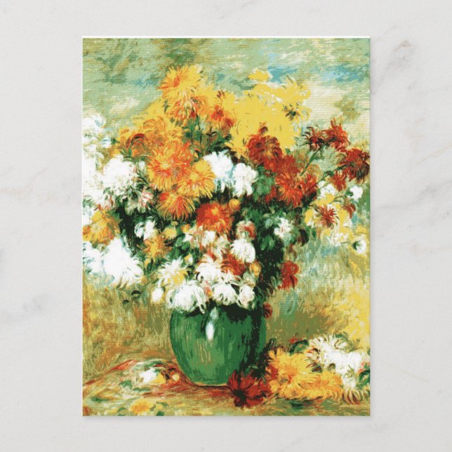Pierre-Auguste Renoir Bouquet of Chrysanthemums Postcard (Front)