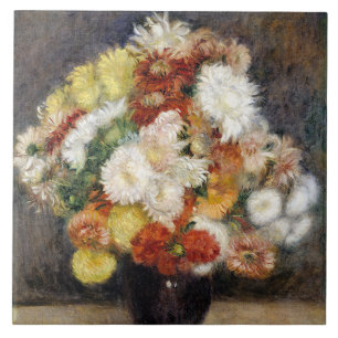 Pierre-Auguste Renoir Bouquet of Chrysanthemums Tile