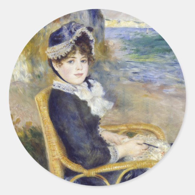 Pierre-Auguste Renoir - By the Seashore Classic Round Sticker (Front)