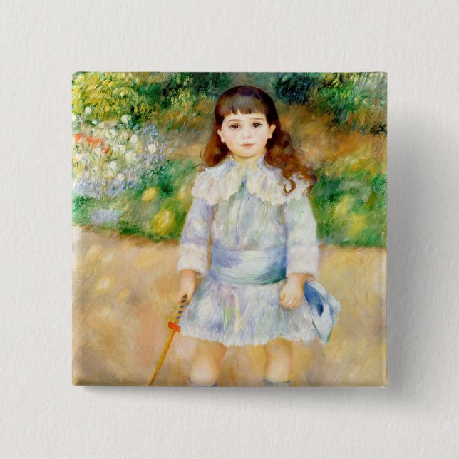 Pierre-Auguste Renoir - Child with a whip 15 Cm Square Badge (Front)
