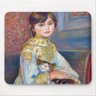 Pierre-Auguste Renoir - Child with Cat Mouse Pad
