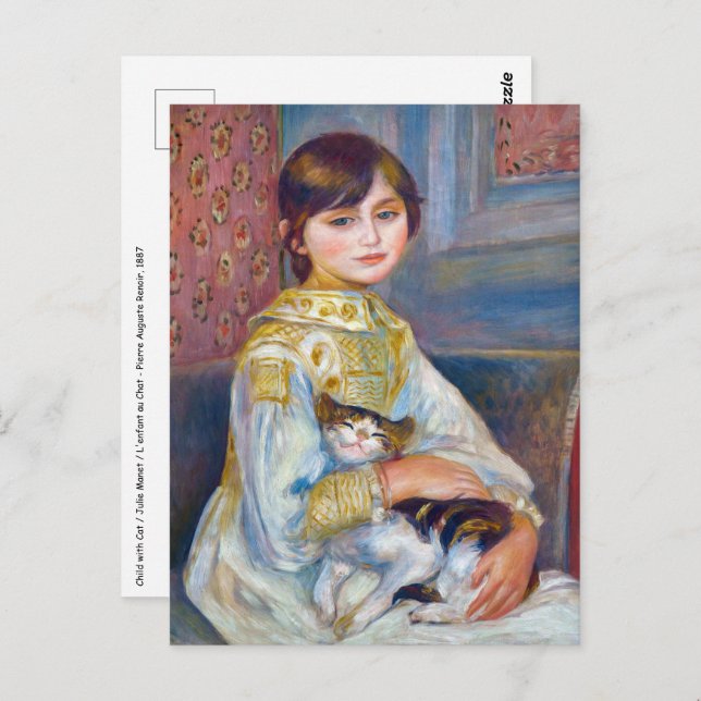 Pierre-Auguste Renoir - Child with Cat Postcard (Front/Back)