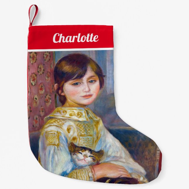 Pierre-Auguste Renoir - Child with Cat Small Christmas Stocking (Front)