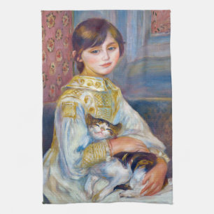 Pierre-Auguste Renoir - Child with Cat Tea Towel