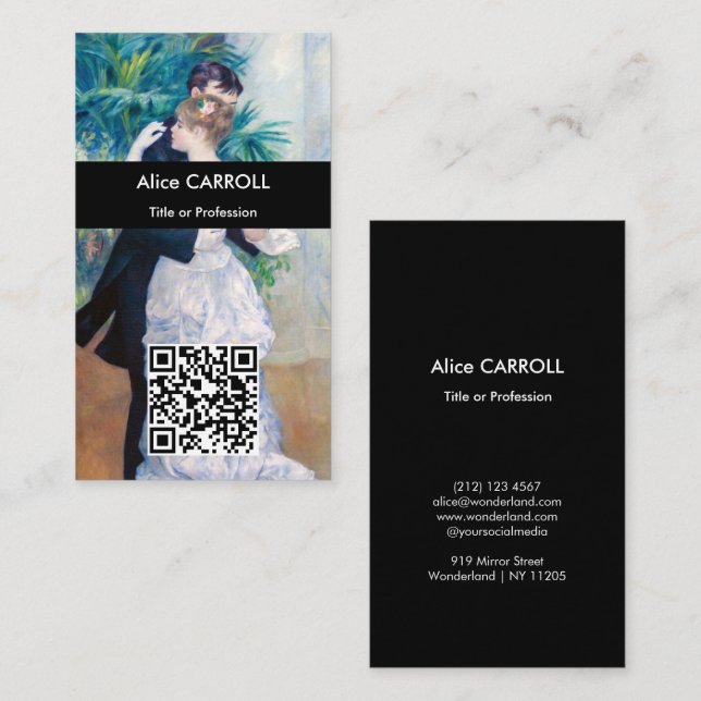 Pierre-Auguste Renoir - City Dance - QR Code Business Card (Front/Back)