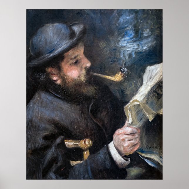 Pierre-Auguste Renoir - Claude Monet Reading Poster (Front)