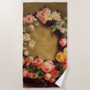 Pierre-Auguste Renoir - Crown of Roses   Beach Towel