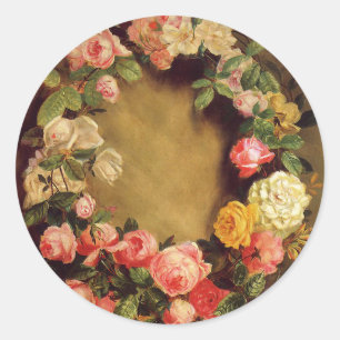 Pierre-Auguste Renoir - Crown of Roses Classic Round Sticker