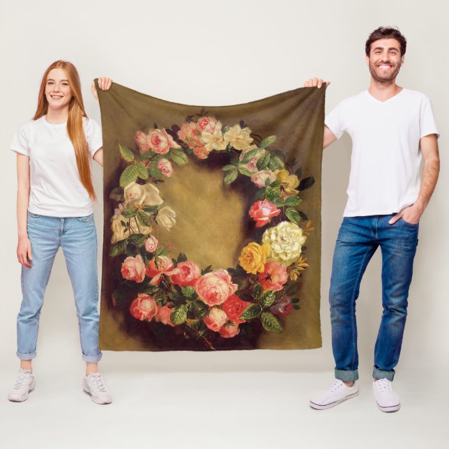 Pierre-Auguste Renoir - Crown of Roses  Fleece Blanket (In Situ)