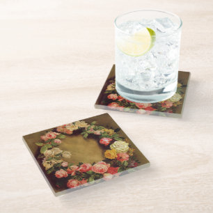 Pierre-Auguste Renoir - Crown of Roses  Glass Coaster