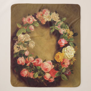 Pierre-Auguste Renoir - Crown of Roses Sherpa Blanket