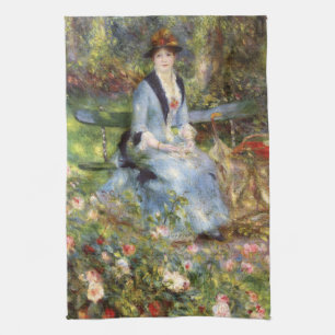 Pierre-Auguste Renoir - Dans les Roses Tea Towel