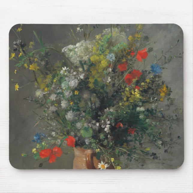 Pierre-Auguste Renoir - Flowers in a Vase 1866 Mouse Pad (Front)