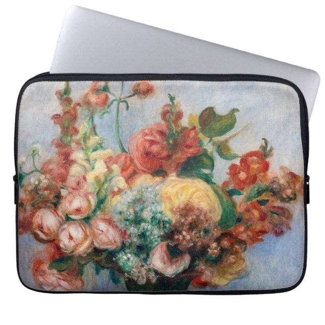Pierre-Auguste Renoir - Flowers in a Vase Laptop Sleeve (Front)
