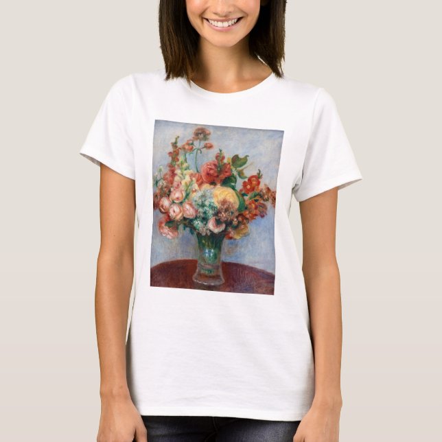 Pierre-Auguste Renoir - Flowers in a Vase T-Shirt (Front)
