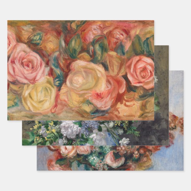 Pierre-Auguste Renoir - Flowers Selection Wrapping Paper Sheet (Set)