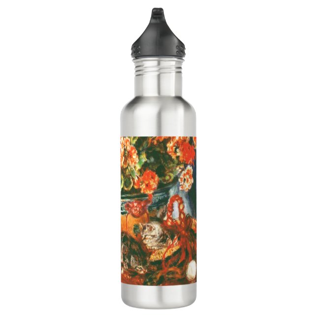 Pierre-Auguste Renoir Geraniums And Cats    710 Ml Water Bottle (Right)