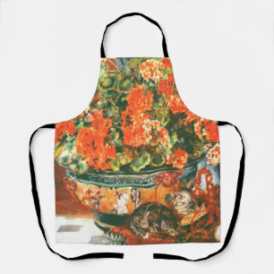 Pierre-Auguste Renoir Geraniums And Cats Apron