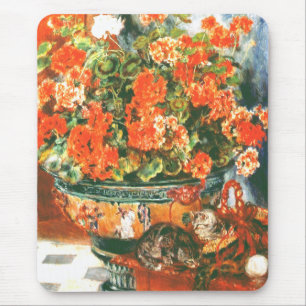 Pierre-Auguste Renoir Geraniums And Cats Mouse Pad