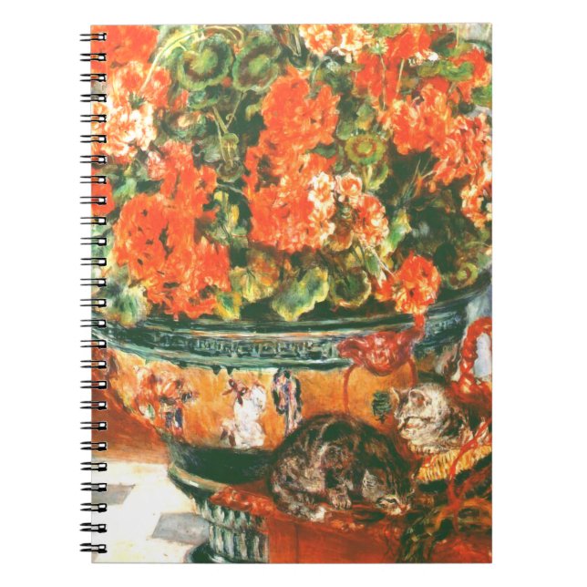 Pierre-Auguste Renoir Geraniums And Cats  Notebook (Front)