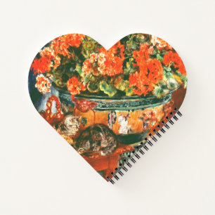 Pierre-Auguste Renoir Geraniums And Cats     Notebook