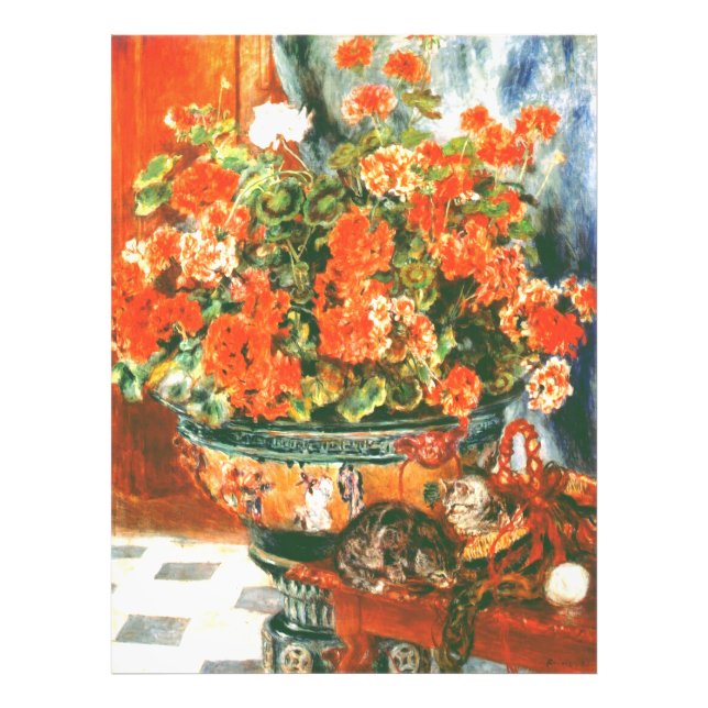 Pierre-Auguste Renoir Geraniums And Cats   Photo Print (Front)