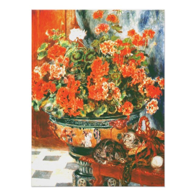 Pierre-Auguste Renoir Geraniums And Cats   Poster (Front)