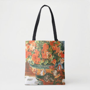 Pierre-Auguste Renoir Geraniums And Cats Tote Bag