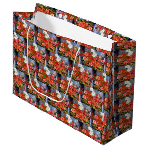Pierre-Auguste Renoir Geraniums in a Copper Basin Large Gift Bag