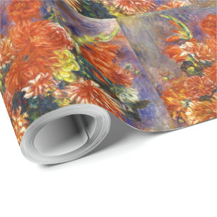 Pierre Auguste Renoir Gladiolas and Dahlias Wrapping Paper