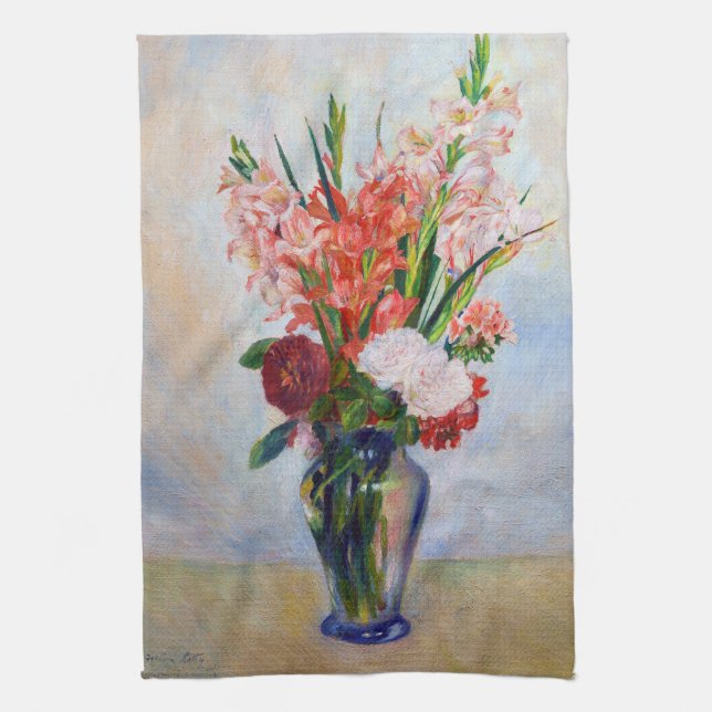 Pierre-Auguste Renoir - Gladioli Tea Towel (Vertical)