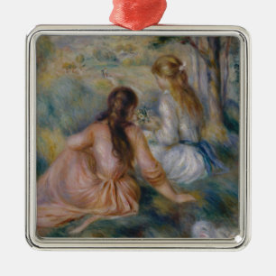 Pierre Auguste Renoir In the Meadow Metal Tree Decoration