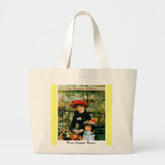 Pierre Auguste Renoir Large Tote Bag (Front)