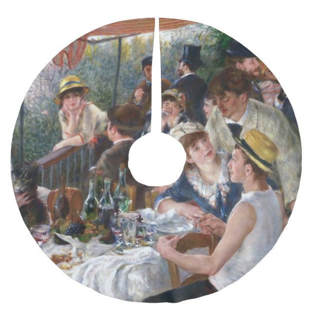 Pierre-Auguste Renoir - Luncheon of Boating Party Brushed Polyester Tree Skirt (Front)