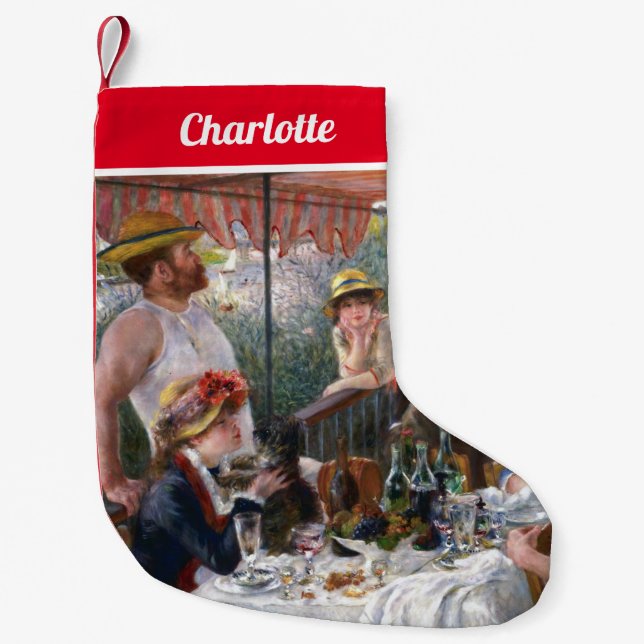 Pierre-Auguste Renoir - Luncheon of Boating Party Small Christmas Stocking (Front)