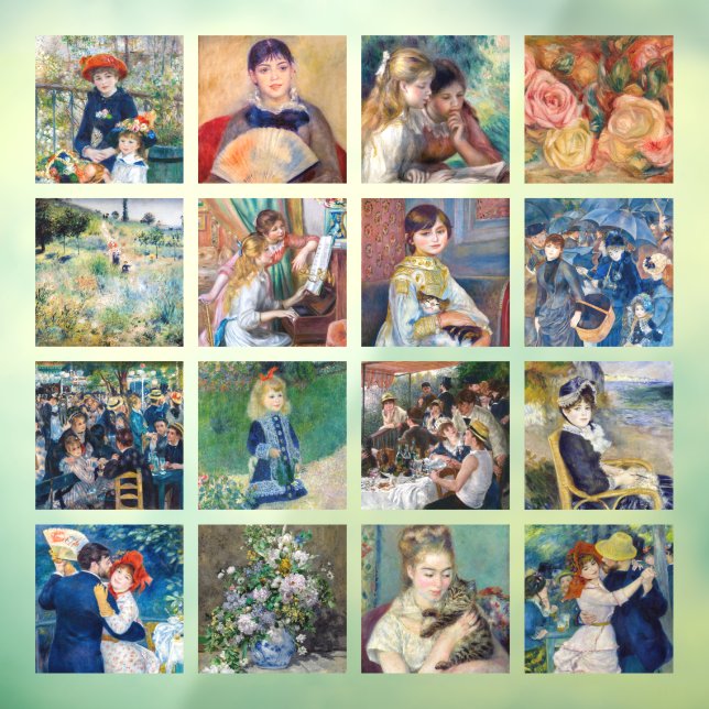 Pierre-Auguste Renoir - Masterpieces Grid Collage (Sheet 3)