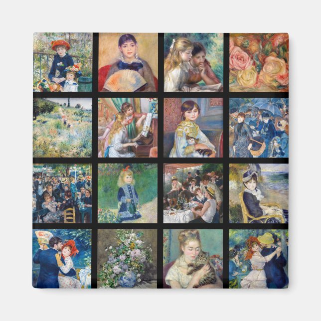 Pierre-Auguste Renoir - Masterpieces Grid Collage Magnet (Front)